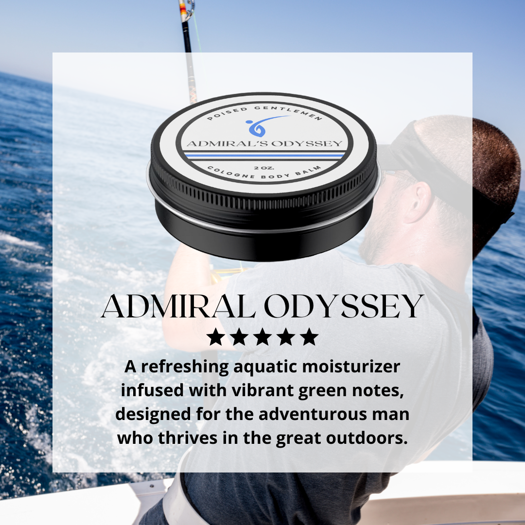 Admiral's Odyssey Men's Cologne Balm - Fresh Aquatic Adventure Fragrance