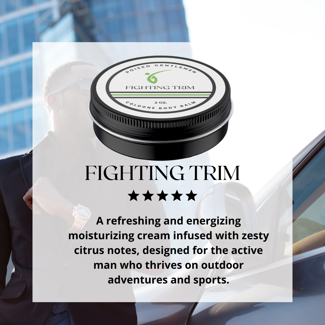 Fighting Trim Men's Cologne Balm - Athletic Citrus Aromatic Body Moisturizer