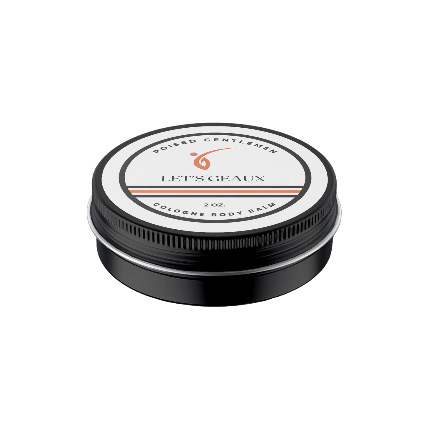 Cologne body balm container with 'Let's Geaux' branding on a white background
