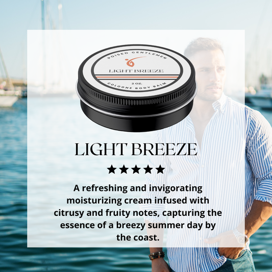 Light Breeze Men's Cologne Balm - Citrus Summer Body Moisturizer