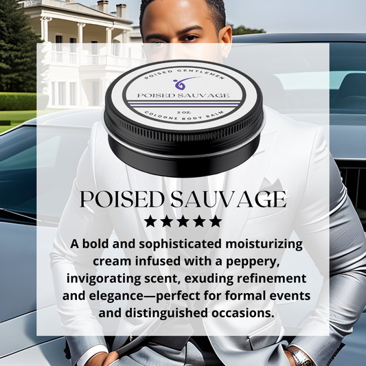 Poised Sauvage Men's Cologne Balm - Bold Woody Spicy Fragrance